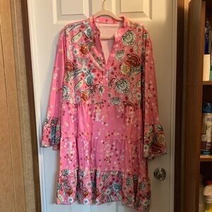 Floral Pink Long-Sleeve Dress